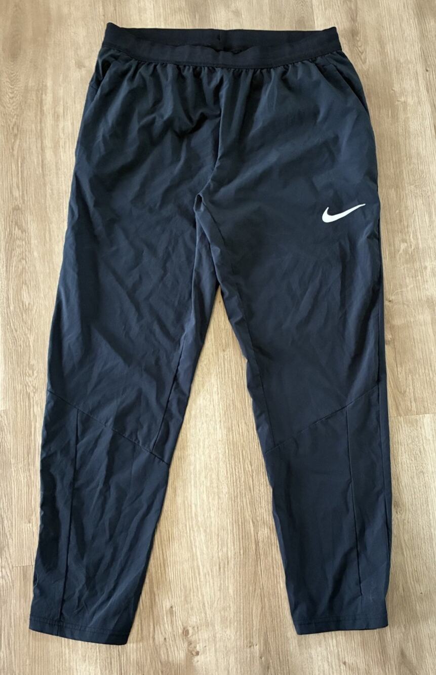 Nike Dri-FIT Men's Black Jogger Pants L Drawstring Elastic Waist Gym Running